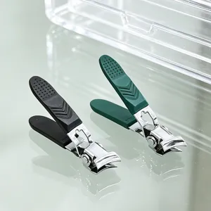 Cortauñas doméstico de acero inoxidable boca oblicua herramienta de manicura portátil