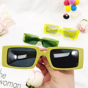 Unisex Retro Square Sunglasses Fashion Matte Avocado Green Sun Glasses For Men Women Trendy Outdoor UV400 Eyewear