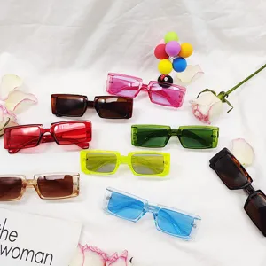 Trendy retro narrow rectangle sunglasses for women and men, fashion UV protection sun glasses.