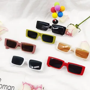 Retro narrow rectangle sunglasses for women and men, vintage fashion sun glasses multi colors.