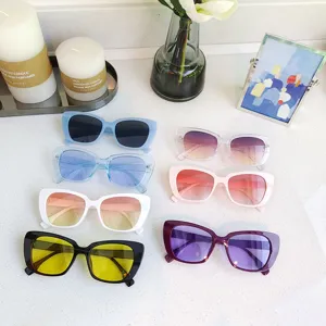 Mode Quadratische Vollrahmen Sonnenbrille Für Damen Retro PC Rahmen Verlaufslinsen UV400 Outdoor Reise Radfahren Brillen Zubehör