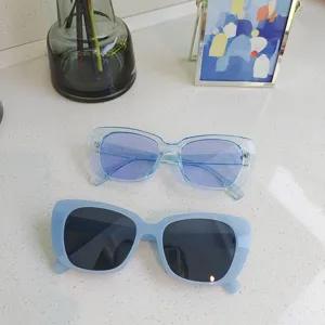 Modische quadratische Sonnenbrille für Damen, trendiges Vollrand-Design für Outdoor-Stil.