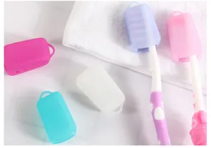 Portable silicone toothbrush cover travel protective case breathable toothbrush cap multi-color