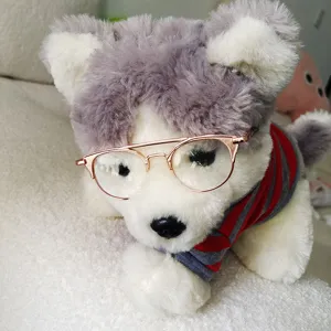 Lunettes double pont en metal pour poupée en coton 20cm chats chiens accessoires photo