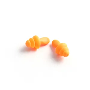 Tappi per le orecchie in silicone arancione antirumore per sonno, studio e nuoto sicuro.