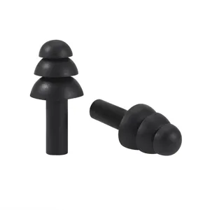 Tappi per le orecchie in silicone riutilizzabili per dormire e nuotare con tripla flangia.
