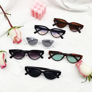 Vintage cat eye small frame sunglasses colorful trendy hip hop eyewear detailed view