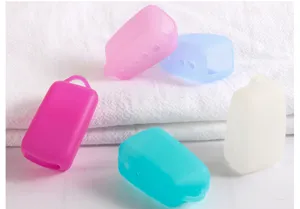 Silicone toothbrush head protective cover close-up, portable multi-color travel case details