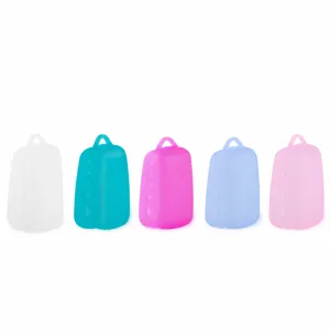 Portable silicone toothbrush cover travel protective cases set of five multicolor