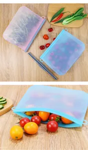 Sacchetti per alimenti in silicone riutilizzabili contenitori ermetici per cucina.