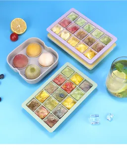 Silicone ice cube tray 15-hole round ice ball mold for whiskey home kitchen freezer use.