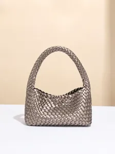 Damen Geflochtene Leder Umhängetasche Handtasche Luxus Designer Stil Tote Unterarm Tasche Casual Tägliche Schicke Korbtasche