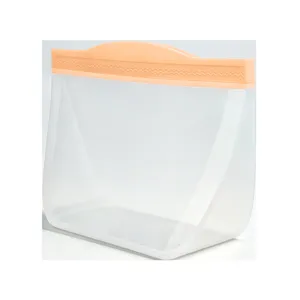 Translucent Frosted Silicone Food Storage Bag Leakproof Reusable Fresh Keeping Bag Kitchen Refrigerator Food Organizer