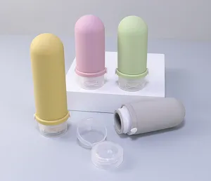 Portable silicone travel sub-bottle set, wide mouth lotion shampoo empty container.