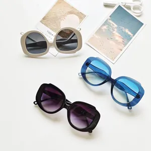 Korean style large round frame sunglasses women fashion UV protection oversized sun glasses