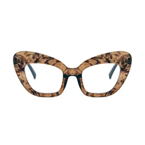 Oversized Cat Eye Anti Blue Light Glasses Frame Fashion Plastic Tortoiseshell Leopard Optical Eyeglasses For Women