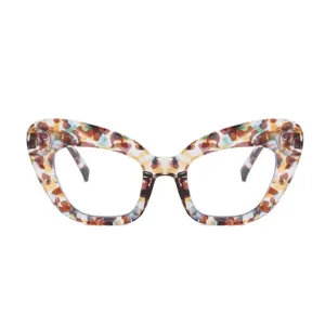 Anti-blue light large-frame cat-eye eyeglasses frame, stylish optical eyewear for women.