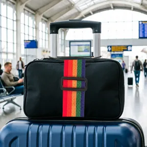 Colorful luggage strap adjustable travel suitcase belt secure packing strap for safety