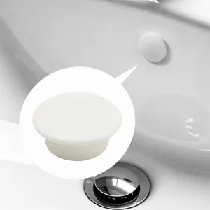Tapa de desbordamiento de lavabo de silicona blanca tapón universal accesorio de baño detalle