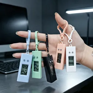 Mini digital pocket watch student exam portable electronic timer with backpack keychain hook