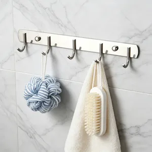 Percha de pared de acero inoxidable gancho para toallas baño cocina organizador útil.