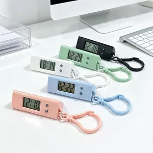 Mini digital pocket watch timer portable keychain electronic clock for students exam use.