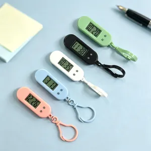 Mini electronic pocket watch digital timer portable student exam clock keychain backpack clip