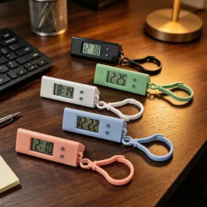 Mini triangular digital clock keychain portable student exam watch timer in multiple colors