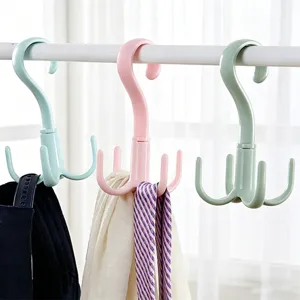 Crochet de Sac Rotatif Multifonctionnel Style Nordique Cintre de Rangement en Plastique Pour Vêtements Clés Organisateur de Garde-Robe de Dortoir