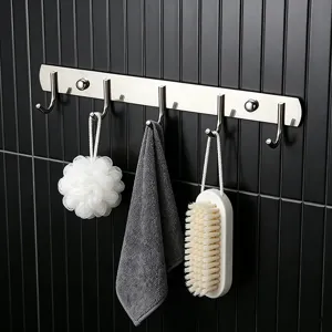 Colgador de pared de acero inoxidable perchero toallero multi gancho baño cocina organizador
