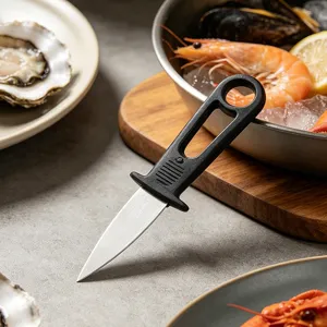 Stainless Steel Oyster Shucking Knife Professional Seafood Opening Tool With Ergonomic Non Slip Plastic Handle