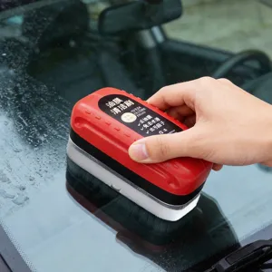Car glass oil film cleaning brush for windshield and windows detail view showing sponge tool.