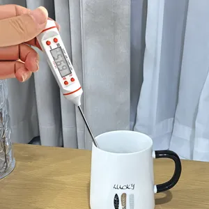 Termometro digitale per alimenti a sonda con ampio schermo LCD per cucina e cottura carni.