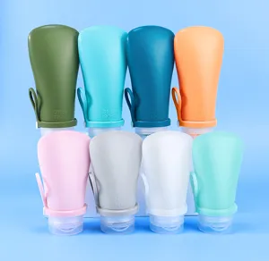 Set flaconi da viaggio in silicone contenitori per lozione shampoo con manico 90ml