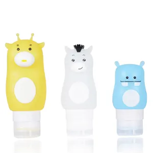 Set di bottiglie da viaggio in silicone con simpatici animali per lozione portatile