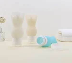 Silikon Reise Unterflaschen Set, drückbare weiche Lotionsflasche für Duschgel und Shampoo.