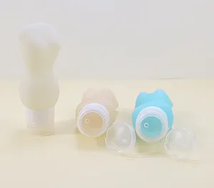 Silikon Reise Squeeze Flaschen Set, Detailansicht tragbarer kosmetischer Behälter.