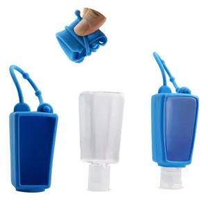 Tragbare PET Spenderflasche mit schützender Silikonhülle und praktischem Umhängeband Reise Leerflasche