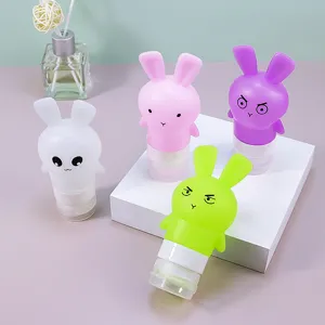 Cute Cartoon Rabbit Silicone Travel Bottle Portable Squeezable Sub Dispenser For Lotion And Shampoo