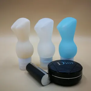 Siliconen reizen subfles set, draagbare knijpende lotion douchegel lege container dispenser.
