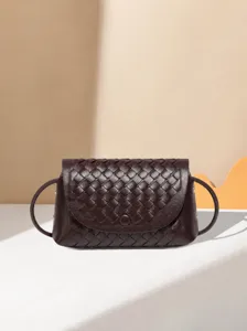 Dames Mode Handgeweven PU Crossbody Tas Chique Minimalistisch Effen Kleur Schoudertas Voor Zomer Woon-Werkverkeer Dagelijks