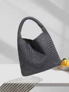 Handgemaakte geweven lederen Hobo tas Minimalistische casual schouder handtas voor vrouwen