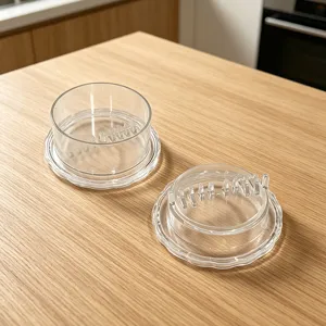Clear plastic garlic press manual garlic grinder kitchen tool twist garlic mincer box
