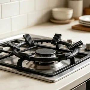 Support de cuisinière à gaz en fonte durable, support de wok universel vue détaillée.