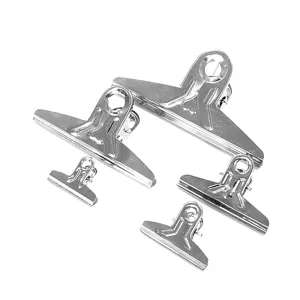 Stainless steel metal bulldog binder clips assorted sizes heavy duty office paper clamps