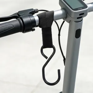 Electric scooter front hook universal handlebar hanging strap durable metal S-shaped hook.