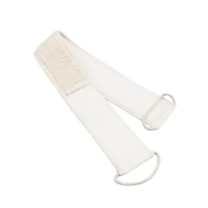 Cinghia scrub esfoliante bifacciale per la pulizia del corpo a casa, colore bianco.