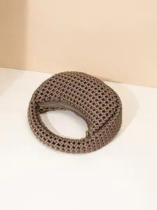 Chic handgemachte Tauchstoff geflochtene runde Handtasche, stilvolles Nische Design.