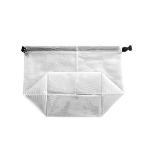 Portable waterproof mesh dry bag with roll-top buckle for travel, fitness and swimming.