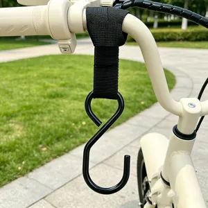 Universal electric bike handlebar S-hook heavy duty metal storage hook for helmet bag